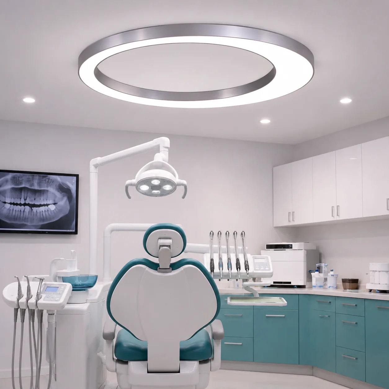 Suspension circulaire LED Moon EVO pour salle de soin